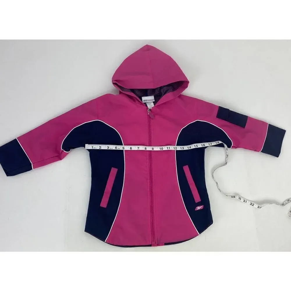 Vintage Reebok Y2K Waterproof Jacket Pink Blue Rain Athletic - Size 5 Kids